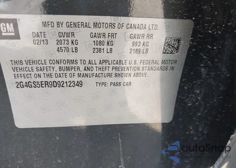 2013 Buick Regal Premium 1 from USA, damaged, VIN 2G4GS5ER9D9212349